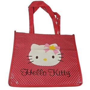 Hello Kitty Vintage Shopping Tote 12" x 10" 2011 w/Polka Dots NEW